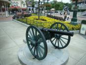 A cannon located at the Town Square of Hong Kong Disneyland