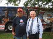 English: Pennsylvania President Bill George and National President John Sweeney in front of the 