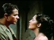 Screenshot of Audie Murphy and Susan Kohner from the film To Hell and Back
