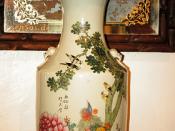Old Chinese Vase with Flowers