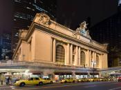 English: Grand Central terminal in New York, NY Français : Vue extérieure nocturne de la gare Grand Central Terminal sur l'ile de Manhattan, à New-York (États Unis d'Amérique).