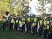 English: The Green Garter Band tailgating before the start of a football game at Autzen Stadium in Eugene, OR.