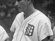 Hank Greenberg of the Detroit Tigers, cropped from a posed picture of 1937 Major League Baseball All-Stars in Washington, DC.