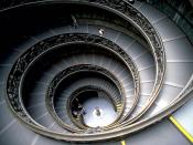 A spiral staircase inside one of the Vatican Museums