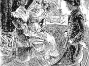 English: Miss Havisham, Pip, and Estella, in art from the Imperial Edition of Charles Dickens's Great Expectations. Art by H. M. Brock.