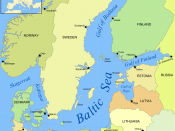 Map of the Baltic Sea, showing the Gulf of Bothnia in the upper half