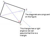 English: A quadrilateral with the properties of a rectangle that includes: All four angles are 90⁰ (right angles) Diagonals are congruent