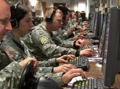 A squad of soldiers learn communication and decision-making skills during virtual missions at the Grafenwoehr Training Area as part of the 7th Army NCO Academy Warrior Leaders Course. NCO Academy Teaches Leadership in Virtual Environment