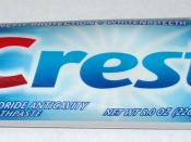 Crest toothpaste Purchased Feb. 2005 in Atlanta, GA, USA. The tube came in a box, which isn't included in the photo.