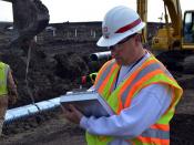 USACE quality assurance representative monitors construction
