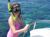 Snorkeler ready for dive.