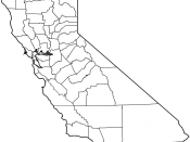 A map of California showing the position of the Hoopa-Valley reservation