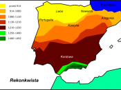 English: Map of development of the Reconquista on the Iberian Peninsula from year 914 until 1492 Polski: Kolejne etapy rekonkwisty