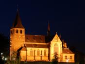 English: The Church in the Dutch city Heel by night Nederlands: De kerk in het dorpje Heel, geschoten by nacht.