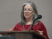 English: Chickasaw writer and educator Linda Hogan, speaking at the Caddo Tribal Complex in Binger, Oklahoma