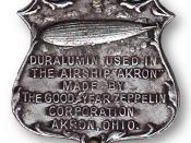 English: Sample of Duralumin used in the construction of the US Navy airship USS Akron (ZRS-4) manufactured by the Goodyear Zeppelin Co., Akron, OH.