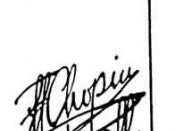 Chopin's autograph, stylised as a half note