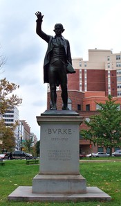 Statue of Edmund Burke in Washington DC. See inscription|100px