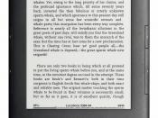 Third generation Amazon Kindle, showing text from the novel Moby-Dick. Esperanto: Amazon Kindle de la tria generacio, montranta originan tekston el la romano Moby-Dick.