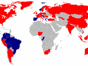 Life sentence world map. Blue means the country has abolished life sentences, while red means the country applies them.