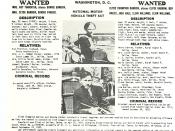 US Department of Justice, Division of Investigation identification order for Bonnie Parker and Clyde Barrow.