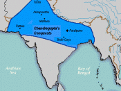 Chandragupta's empire when he founded it c. 320 BCE, by the time he was about 20 years old.