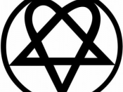 English: Heartagram, logo of HIM (Finnish band); registration refused by the US Copyright Office, upheld on appeal (source)