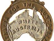 This badge from 1906 shows the use of the expression 