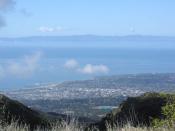 Santa Barbara Channel, from near Montecito Peak, April 2002. Taken by Antandrus. Freely given to public domain. Looking across Santa Barbara Channel, with the city of Santa Barbara below in the foreground. In the distance is Santa Cruz Island, part of Cha