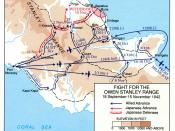 English: Map of engagements along the Kokoda Track in New Guinea. Downloaded from http://www.history.army.mil/brochures/papua/papmap1.jpg from The U.S. Army Campaigns of World War II:Papua Category:Maps of the history of Australia