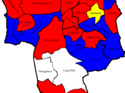 English: A map of the results of the 2008 Sunderland Council election. Colour legend by wards won: Labour party Conservative party Independent Liberal Democrats