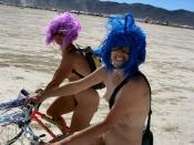 English: Naked bike ride at the Burning Man