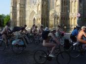 York Naked Bike Ride 2006, in front of the York Minster