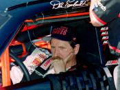 NASCAR champion Dale Earnhardt in his car