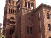 The Bexar County, Texas Courthouse located at 29.4232° -98.4937° in San Antonio, Texas, United States, designed in Romanesque Revival style, was built in 1829. The building was added to the National Register of Historic Places in 1977.