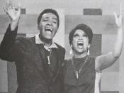A screenshot of a 1967 performance by Gaye and Terrell during taping of the Today Show.