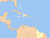 English: A map of the former West Indies Federation. Map of CARICOM member States.