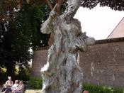 Fulbert statue tribute - eroded cathedral statue, Chartres