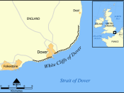 The location and extent of the White Cliffs of Dover.