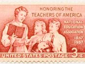 Honoring the teachers of America. National education association; 1857-1957. United States postage, 3 cents