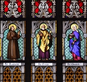 English: Part of stained glass windows in St. Vitus Cathedral, Prague
