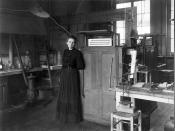 Madame Curie in her laboratory. Presented to Martha Van Rensselaer upon the occasion of ...