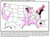 English: National Lyme disease risk map with 4 categories of risk.