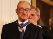 Former Chairman of the Federal Reserve Alan Greenspan, receiving a Presidential Medal of Freedom in 2005