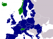 English: Map showing the members of the European Union and the European Free Trade Association. Based on Image:EEA.png
