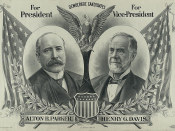English: 1904 Democratic candidates. For president, Alton B. Parker. For vice-president, Henry C. Davis