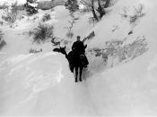 01634 Grand Canyon Historic Kaibab Trail: Trail Foreman in Snow