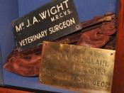 Original name plates for Donald Sinclair (Siegfried Farnon) and Alf Wight (James Herriot) at the James Herriot Museum, Thirsk, UK