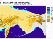 Beringia Land Bridge. Animated gif of its progress from 21.000 BC to modern times. See also: Bering Strait