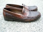 woven penny loafers by Cole Haan in brown & black leather. women’s shoes. size 8.5 Rattan furniture is a favorite of ours! So is this find by ReRunRoom via shoes on https://svpply.com/item/2131340